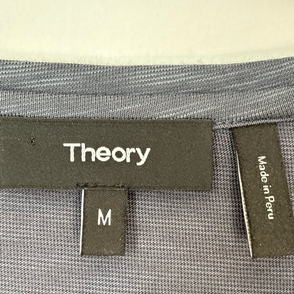 THEORY Heathered Classic Gray Basic Scoop Neck T Shirt Size Medium L47 - Picture 7 of 14